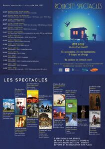 programme roulott'spectacle été 2022 . Compagnie theatre de la terre. Ariège